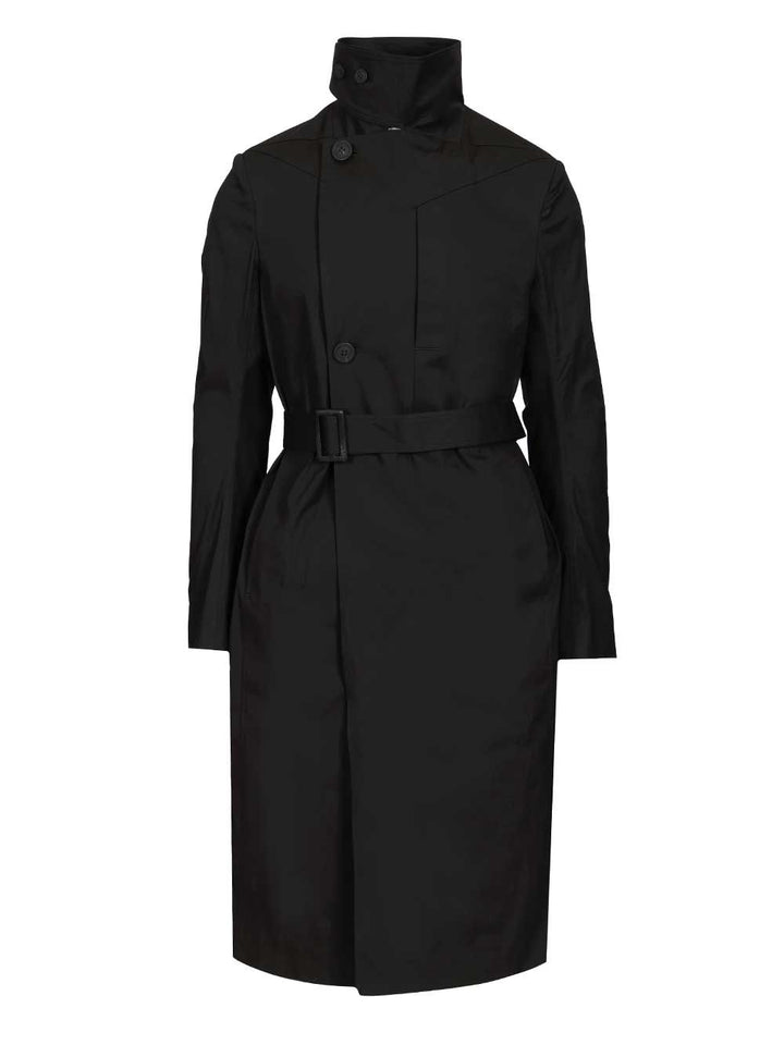 Rick Owens Temple Mastodon Trench Coat Coats - Nero | 68622c4fc024f4a3bba0ee6fde2dbd90f435b1e8