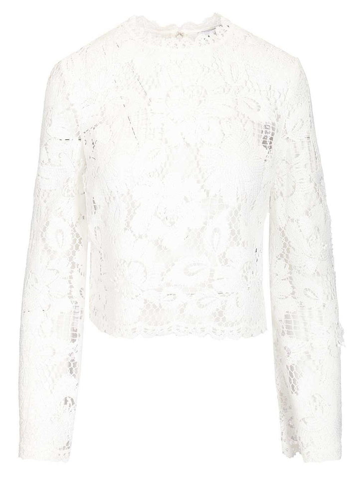 Self-Portrait White Crochet Lace Top Top - Bianco | 8ed4c6c80189731b0b6246dbad71070bf88028e0