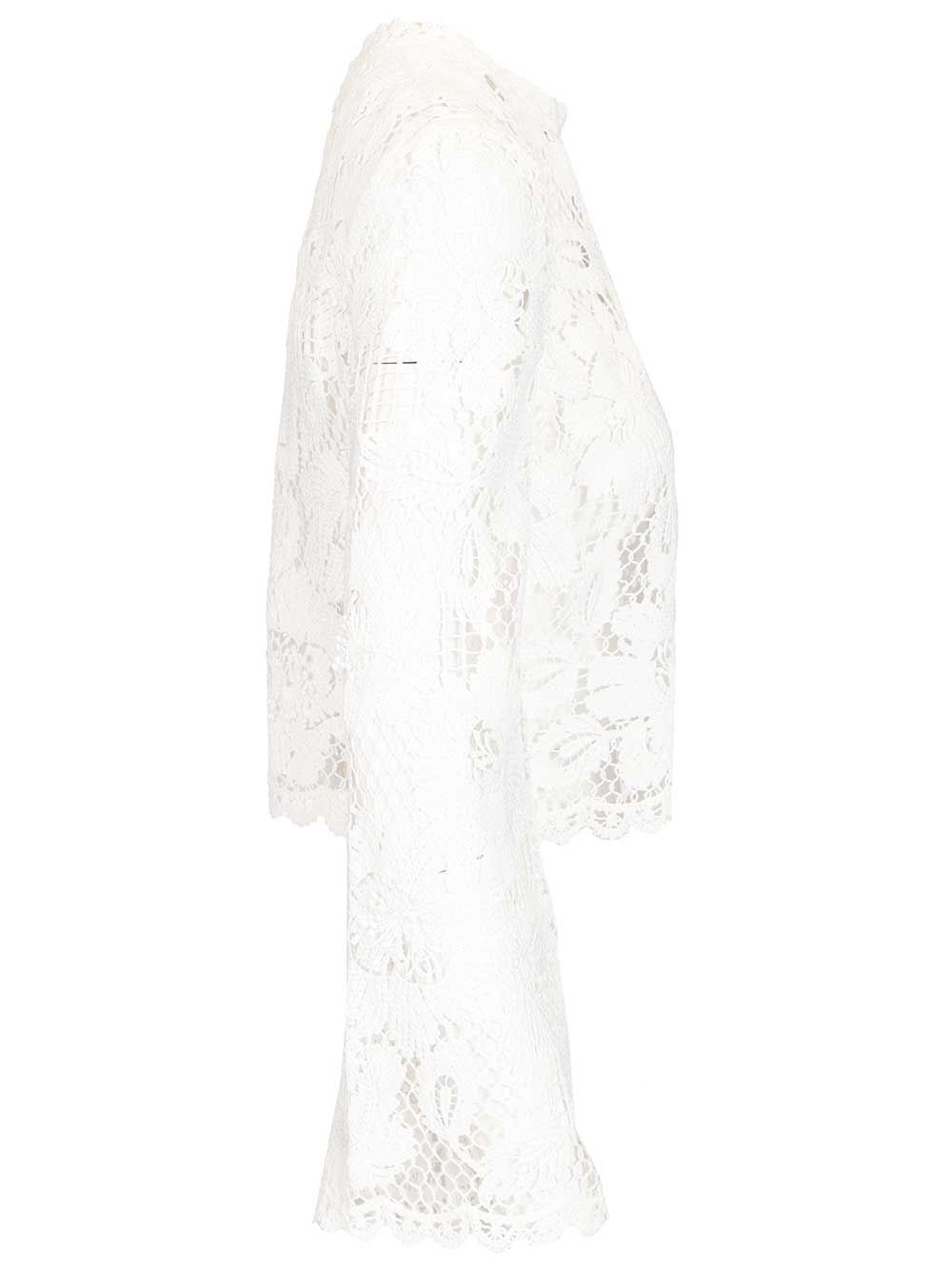 Self-Portrait White Crochet Lace Top Top - Bianco | 005dc4298e2b3e74f23ec7b9c4eeeacd45cfac36