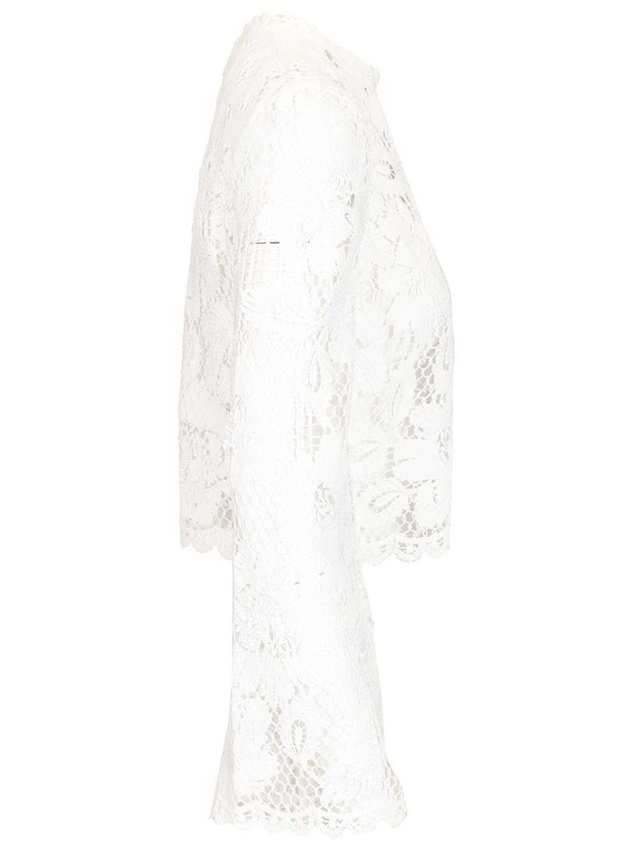 Self-Portrait White Crochet Lace Top Top - Bianco | 005dc4298e2b3e74f23ec7b9c4eeeacd45cfac36