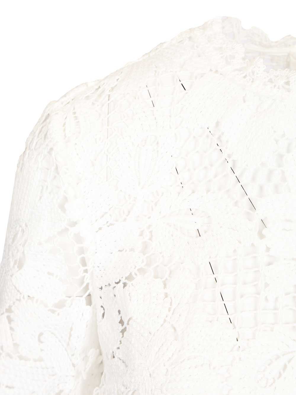 Self-Portrait White Crochet Lace Top Top - Bianco | 6ffc69fac60d680a49fc2d88588c4475da348e63