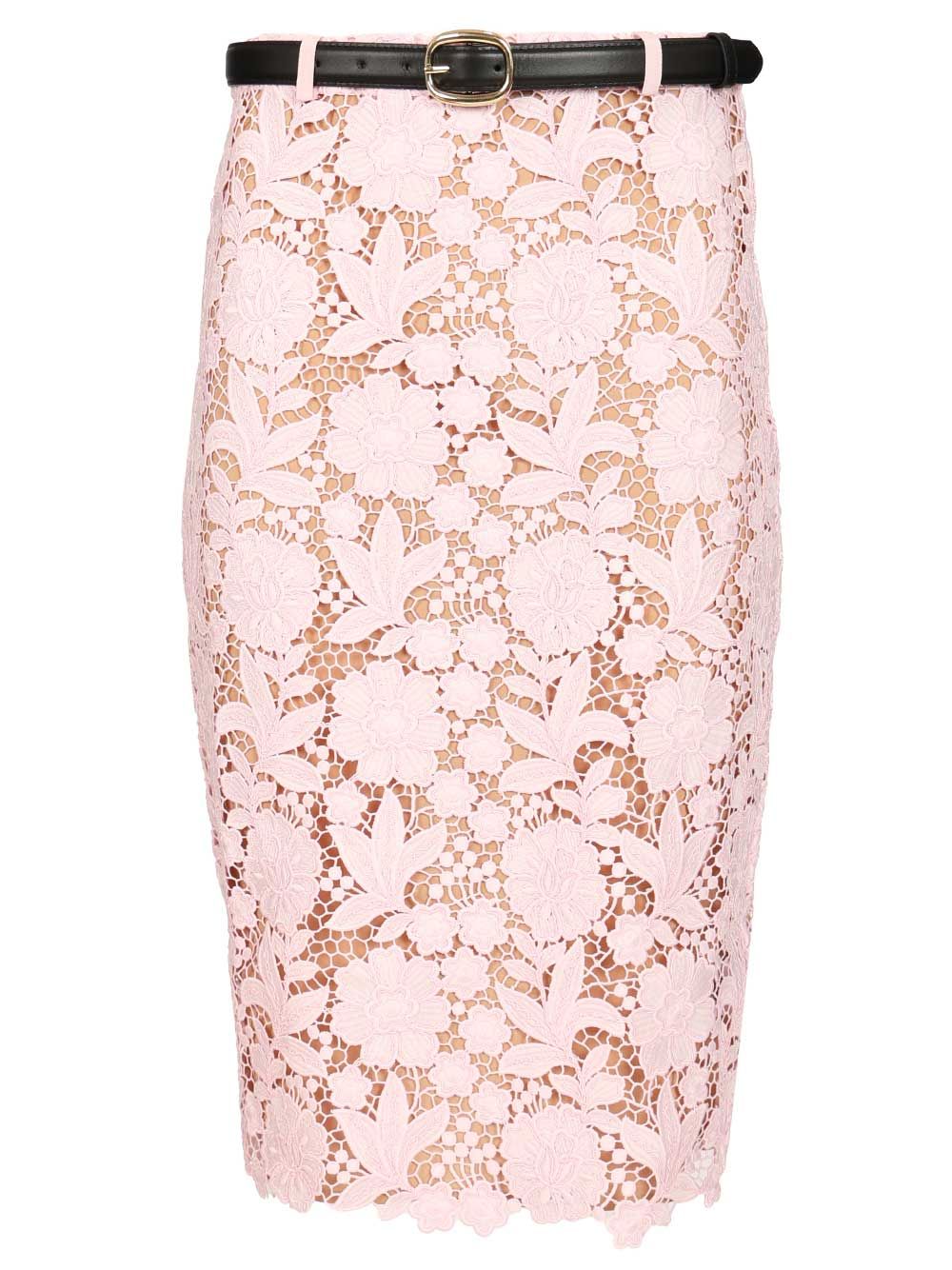 Self-Portrait Pink Lace Pencil Skirt Gonne - Rose | 8467f3d6b50d7fb0b11c00f253025533be6cef20
