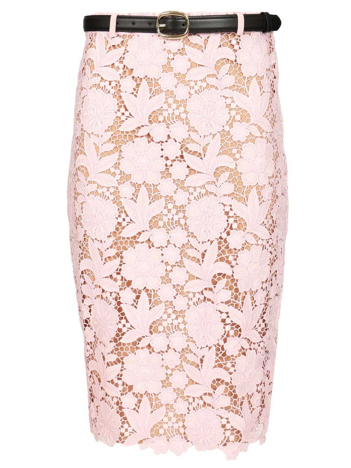 Self-Portrait Pink Lace Pencil Skirt Gonne - Rose | 8467f3d6b50d7fb0b11c00f253025533be6cef20