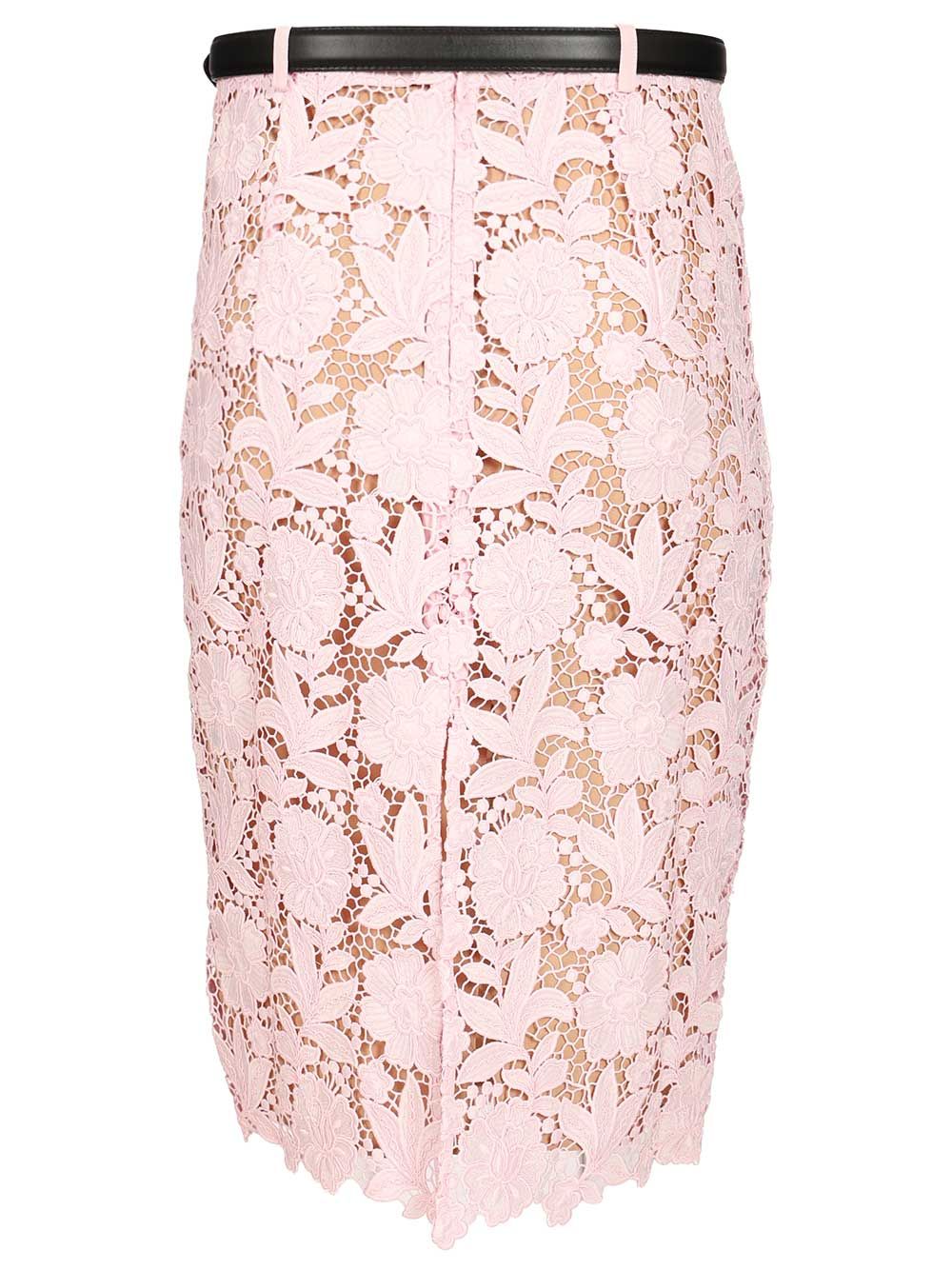 Self-Portrait Pink Lace Pencil Skirt Gonne - Rose | 041e4e23fc7473a59e9fc1f78ff0711f7a4b2dc7