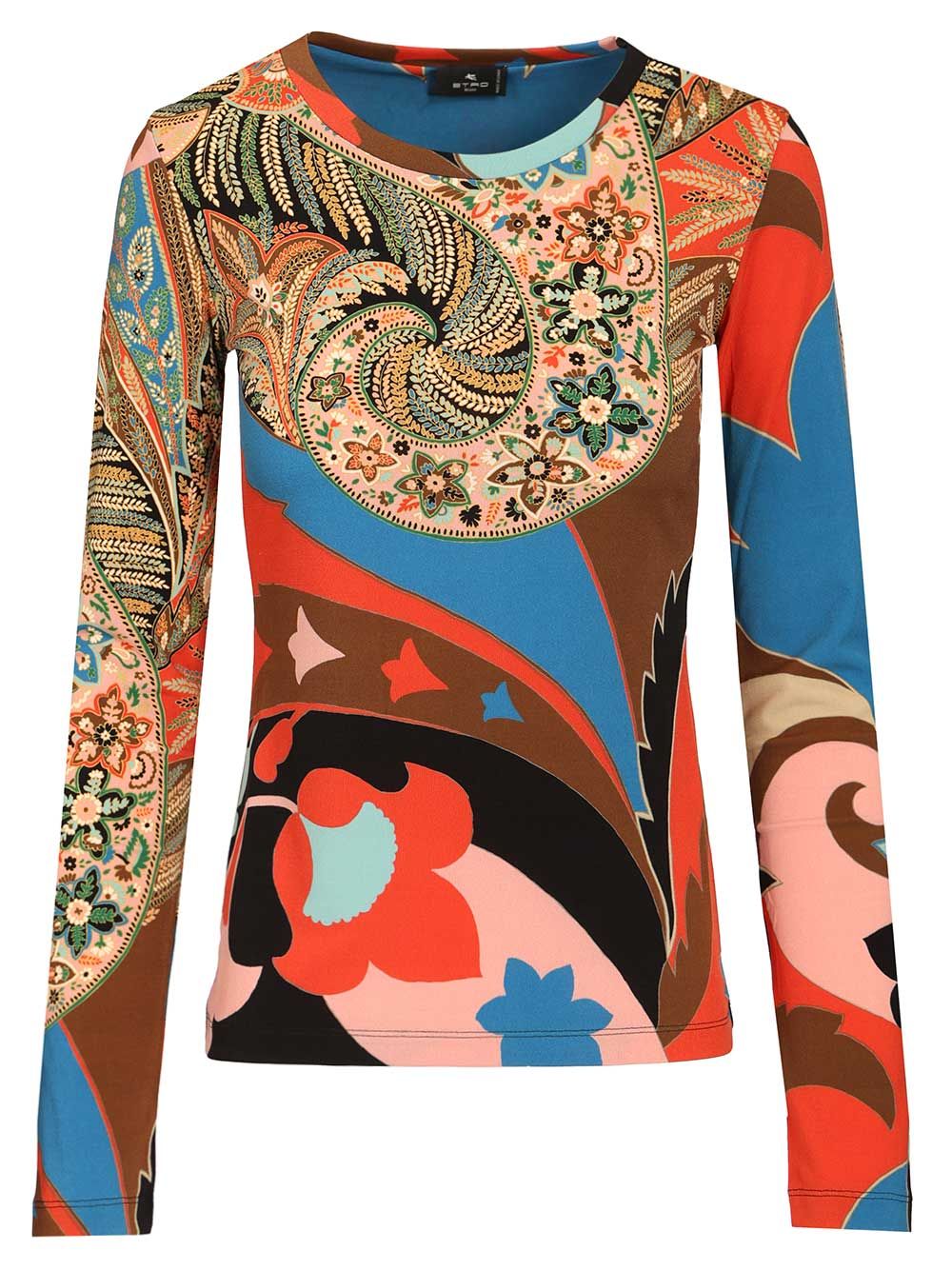 Etro Long-Sleeved Top With Paisley Print Top - Multicolor | 6f882742e44b489a5f41a77e48d5f6f2b042ea48