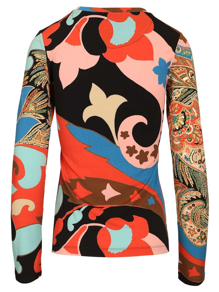 Etro Long-Sleeved Top With Paisley Print Top - Multicolor | 8727a4b6e0e3febcb39747827d166419e1534796