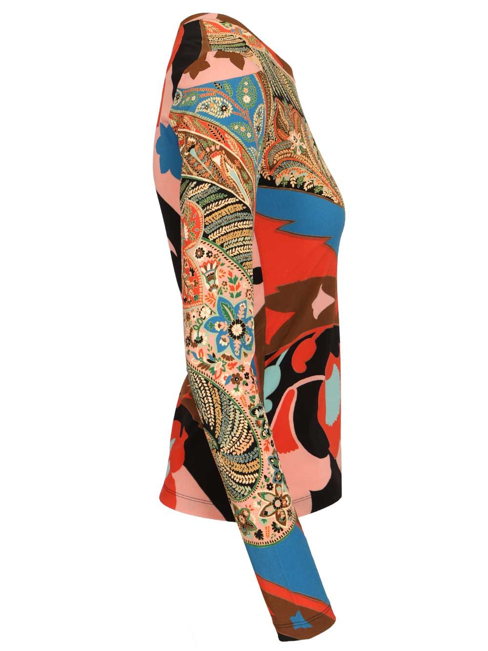 Etro Long-Sleeved Top With Paisley Print Top - Multicolor | 6d7691c1ef71b16d2204d6dc389fd2276634fb41