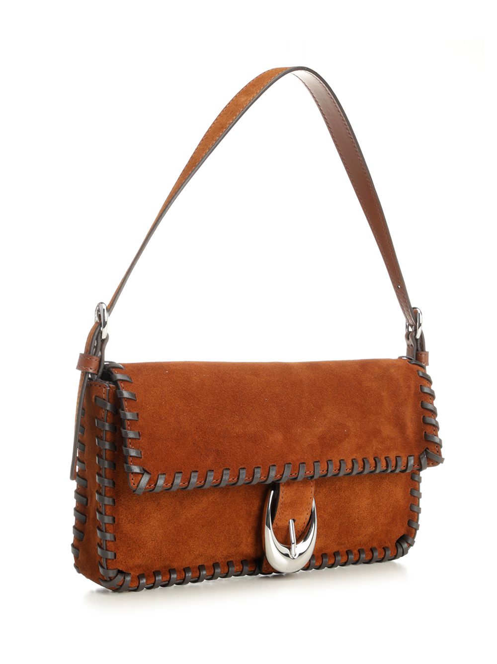 Staud Harlow Suede Bag Shoulder Bags - Marrone | fb164b6298e3ef026c1aae8e48c603c7b066255d