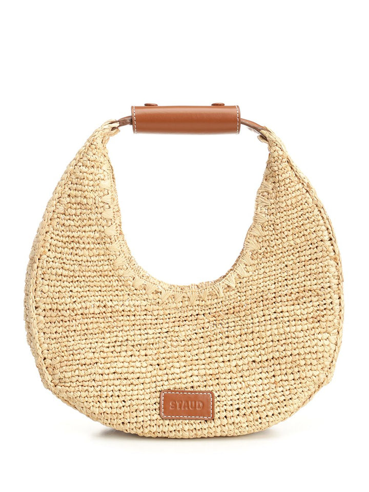 Staud Moon Raffia Tote Bag Shoulder Bags - Beige | ebcb06726ce046c41ee4248043d7b76129750564
