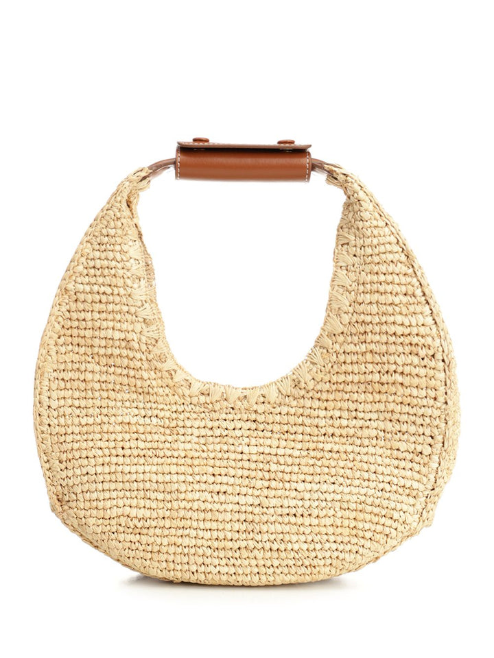 Staud Moon Raffia Tote Bag Shoulder Bags - Beige | 7a7e6241f3dd0492a315e5cdeb34f7829f9cc6c4