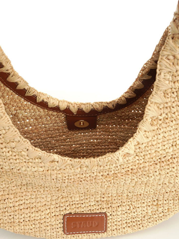 Staud Moon Raffia Tote Bag Shoulder Bags - Beige | 2127cf9961dc7d5dc601da8d9e00ac5fa8d3670d