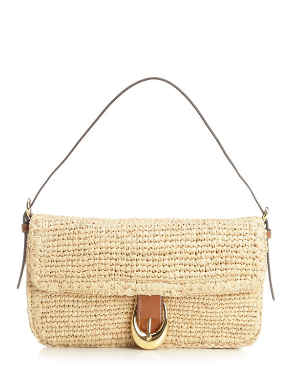 Harlow Raffia Shoulder Bag Shoulder Bags Beige