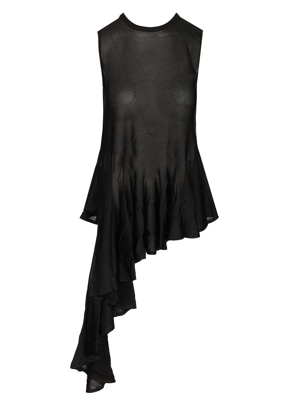 AlaÏA Asymmetrical Top With Godet Top - Nero | f3e410080be75d3b5061009825a10067d882f27c