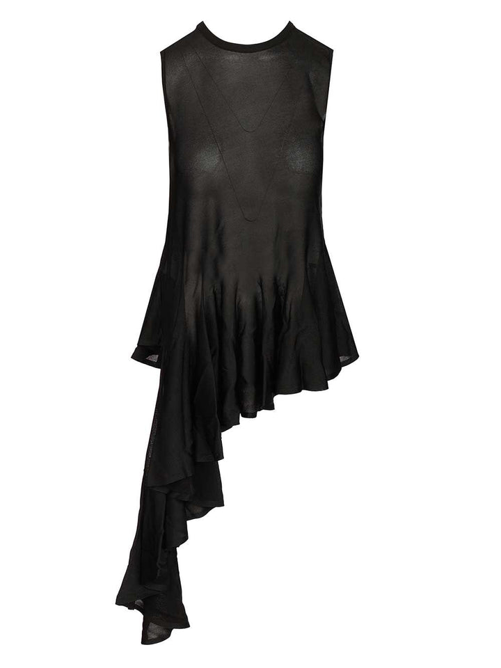 AlaÏA Asymmetrical Top With Godet Top - Nero | f3e410080be75d3b5061009825a10067d882f27c