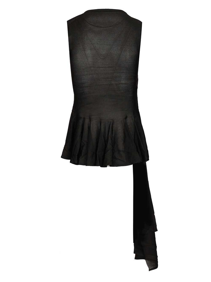 AlaÏA Asymmetrical Top With Godet Top - Nero | 8c1531e3d5f0fe428159d19f59644135e9077ab4