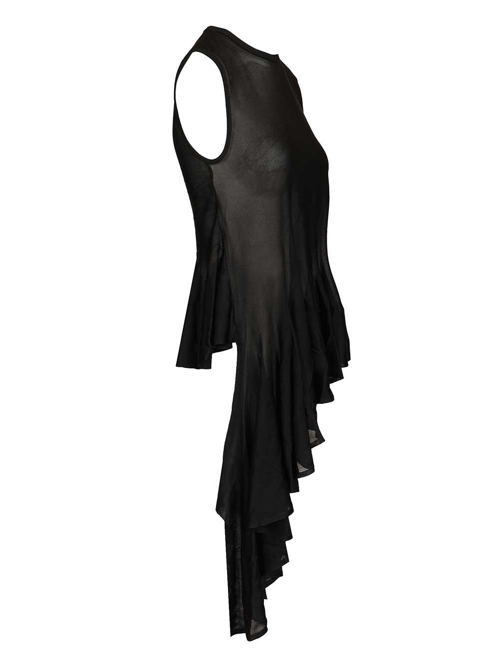 AlaÏA Asymmetrical Top With Godet Top - Nero | a9d776055cfce1af6c5dfc4f121742f3b2e0d8a3