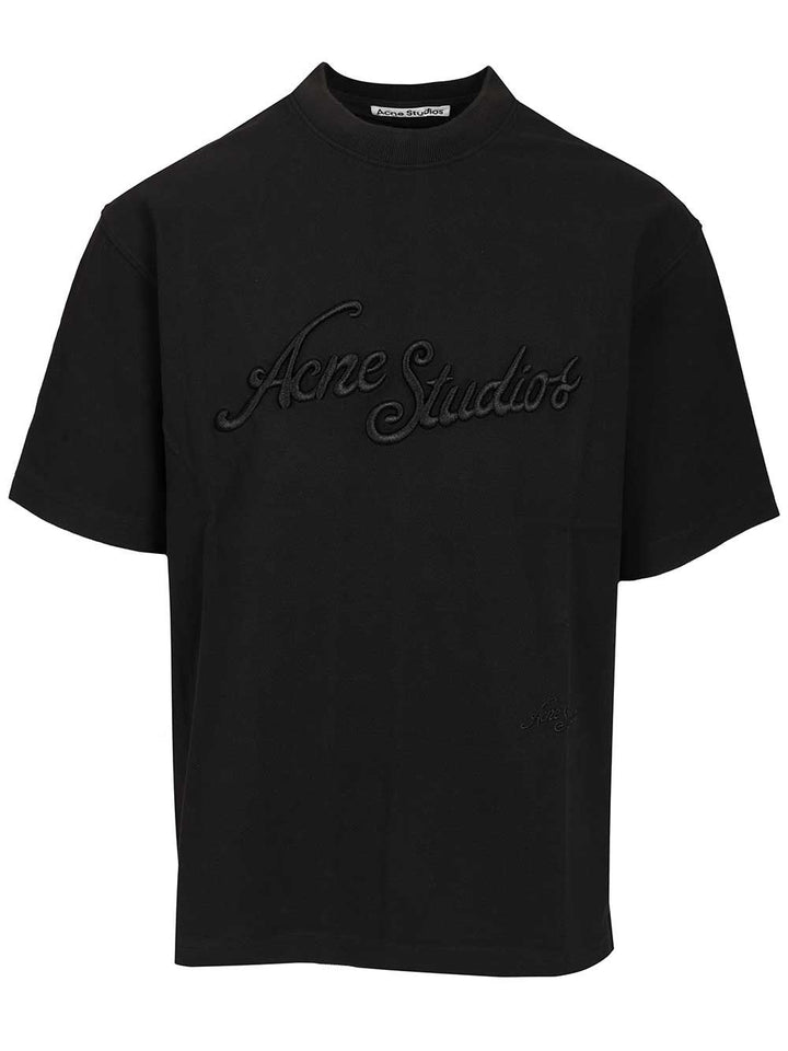 Acne Studios With Embroidered Logo T-Shirt - Nero | 35a8bf515c841330964234a738273983569b144a