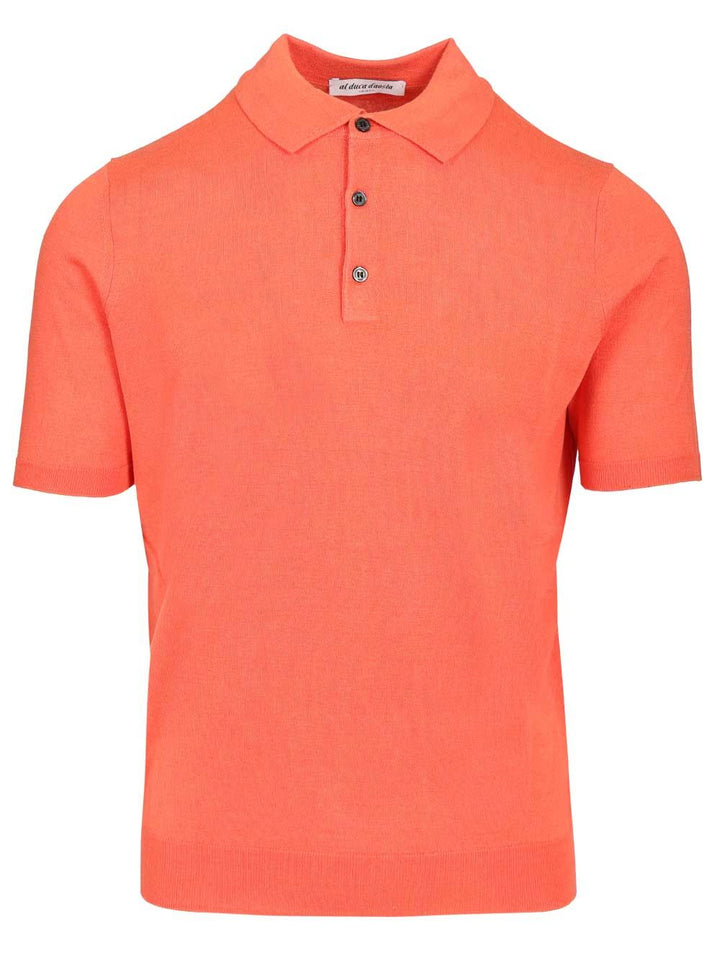 Al Duca D'Aosta Silk And Cashmere Polo shirt - Rosso | 23acdf88c481c4a2d92470cec456fd22b9da4211