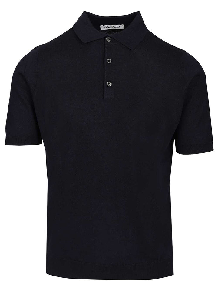 Al Duca D'Aosta Silk And Cashmere Polo shirt - Blu | 4ab2f8600f588c7cf8e78f7ffd7a45d84f0aff39