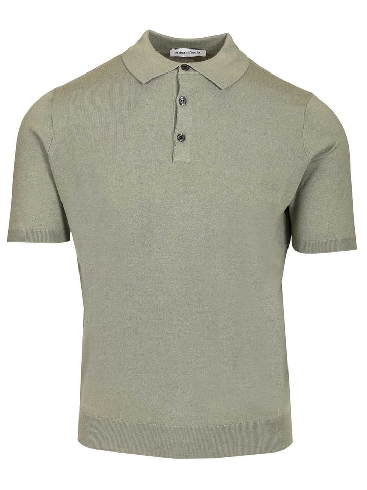 Al Duca D'Aosta Silk And Cashmere Polo shirt - Verde | 1813ef2f85f55de3d6be28794c6bf9ee19bb58c2