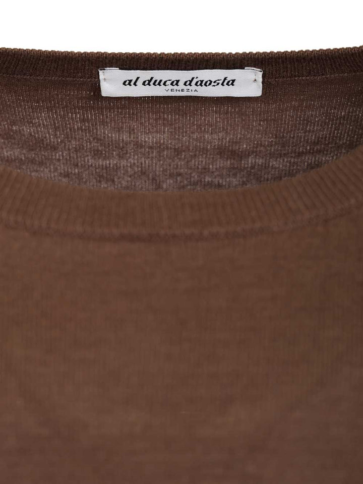 Al Duca D'Aosta Sweater In Cashmere And Silk Blend Knitwear - Marrone | a3fdf446c24446d86044573eec6a4e40186e5c04