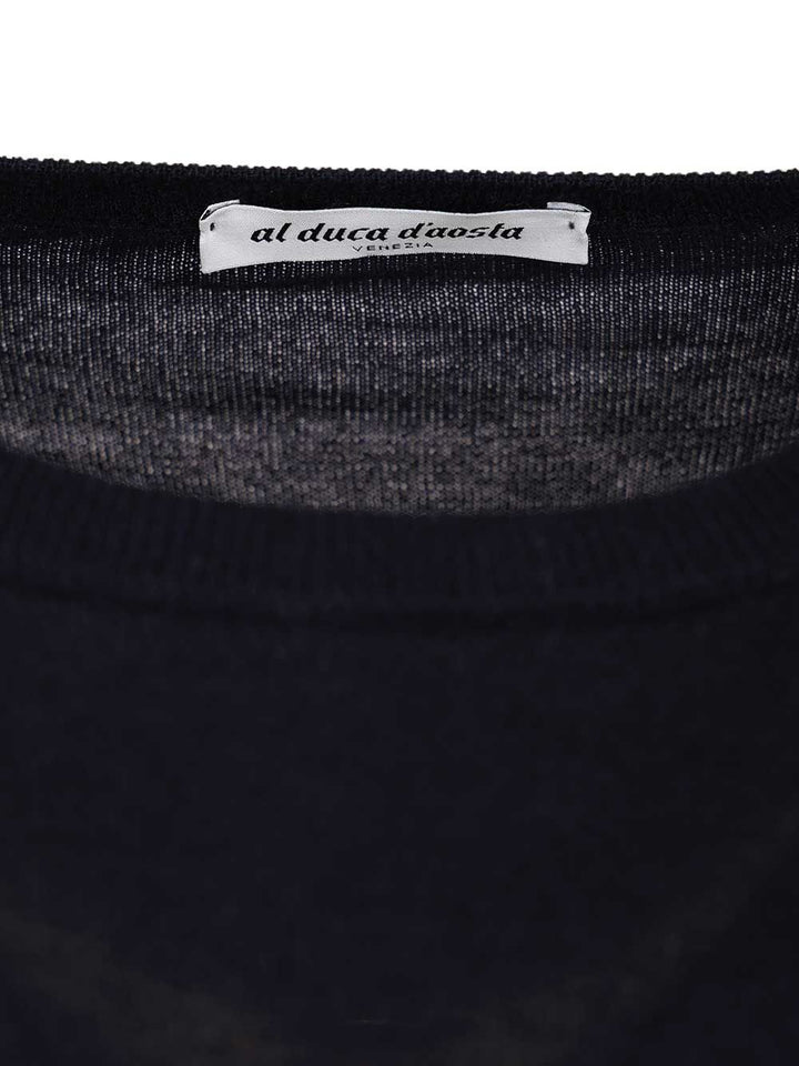 Al Duca D'Aosta Sweater In Cashmere And Silk Blend Knitwear - Blu | 84b7fd94dec2b9eeb47b67497137c848a3a75730