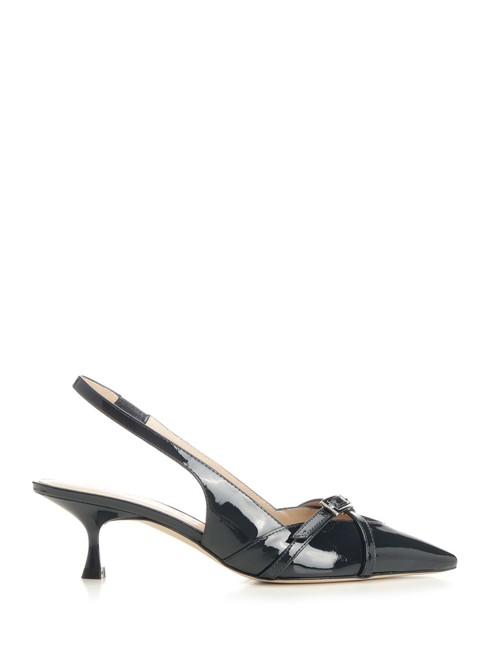Stuart Weitzman Georgie Slingback In Blue Patent Leather Decollete - Blu | ce5bcb2154f350912280eba962e028f25aac3fed