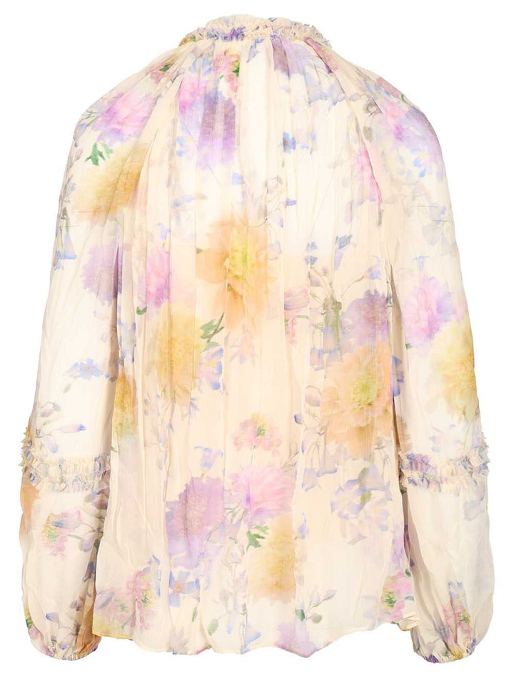 Zimmermann Luna Blouse With Puff Sleeves And Ruffles Shirts - Multicolor | e4ded097f25efae42d6a155a84f7934aa26ac88f