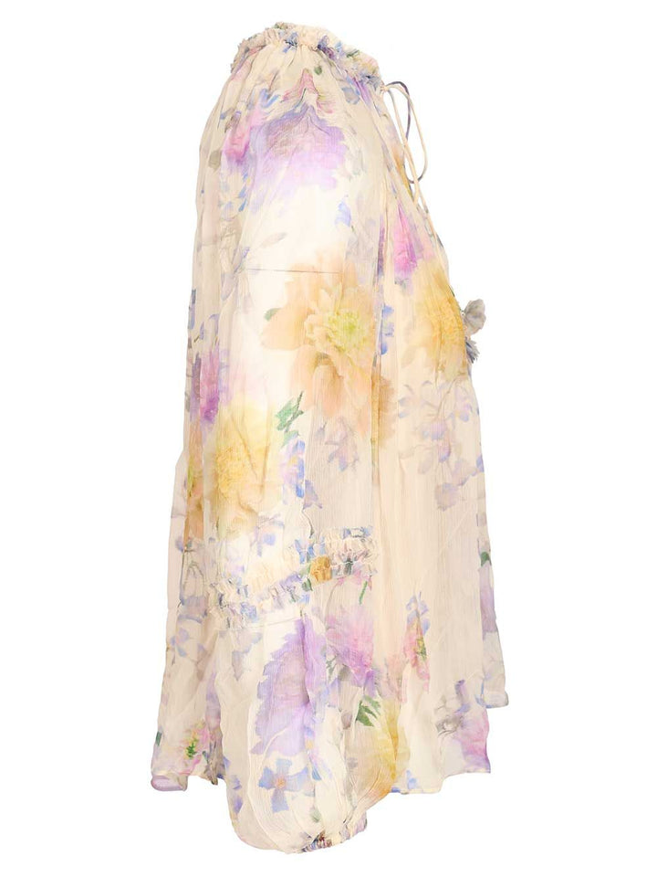 Zimmermann Luna Blouse With Puff Sleeves And Ruffles Shirts - Multicolor | 6360a399814c55d366f65cf001a70e9a582d71e8