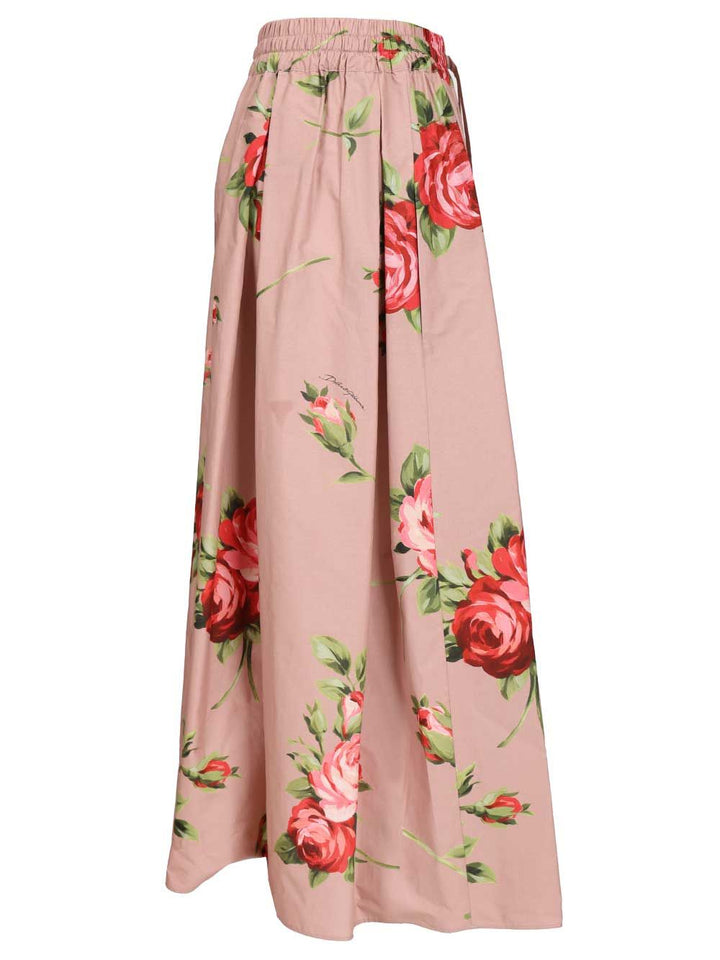 Dolce & Gabbana Midi Skirt With Rose Bouquet Print Gonne - Rose | 32f82330f89851f9e2763359f45fbb7c68d3302c