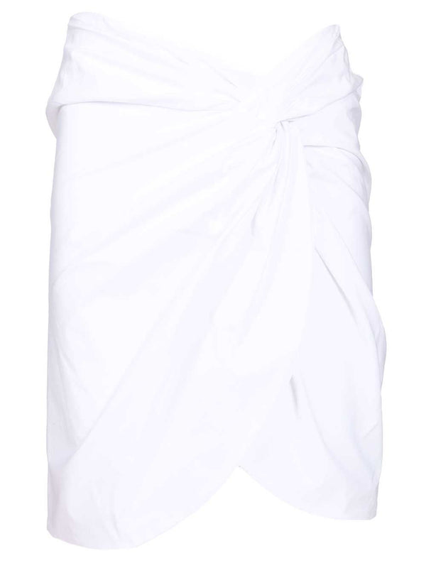 Short Skirt With Knot Gonne Bianco