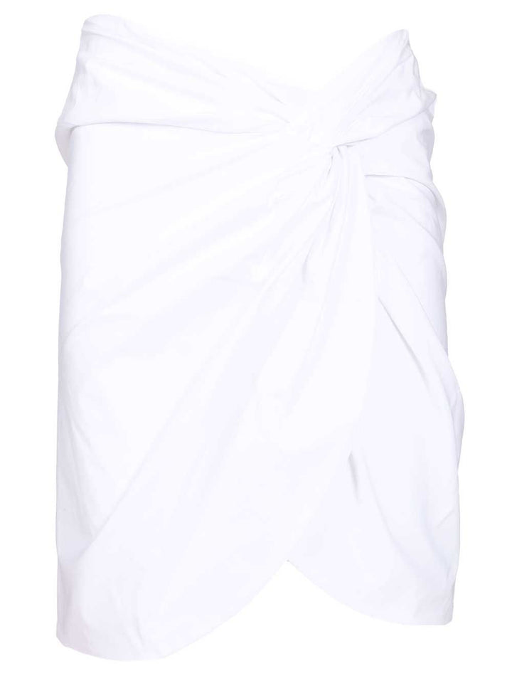 Federica Tosi Short Skirt With Knot Gonne - Bianco | ec58f25e88ceb1476c04f84d499449566c5eaf23