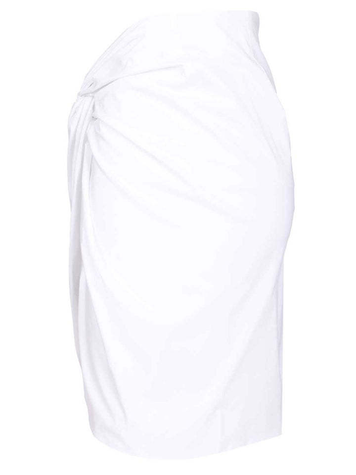 Federica Tosi Short Skirt With Knot Gonne - Bianco | e2107ad1551c048ed438e9a150e5cc7644fbc3e5