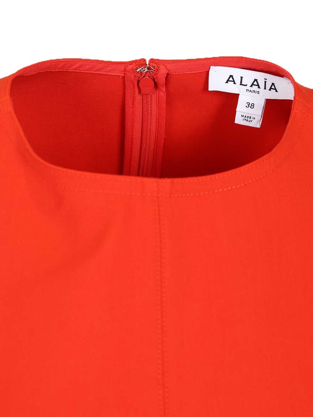AlaÏA Cropped Top In Cotton Gabardine With Band Top - Rosso | ca5d86c250edd5d12163fcdb57ad1d9c4b59c816