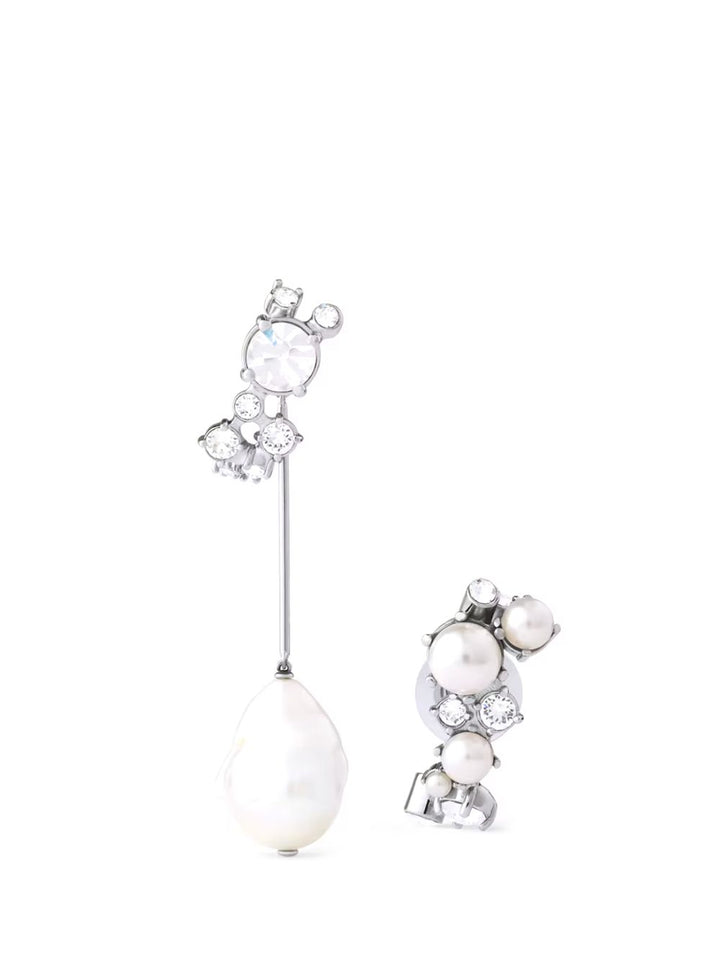 Givenchy Crystal Pearl Silvery Hoops Earrings Gioielli - Silver | e4ffa5f2c043b2c6f143111521c8ede4043fce87