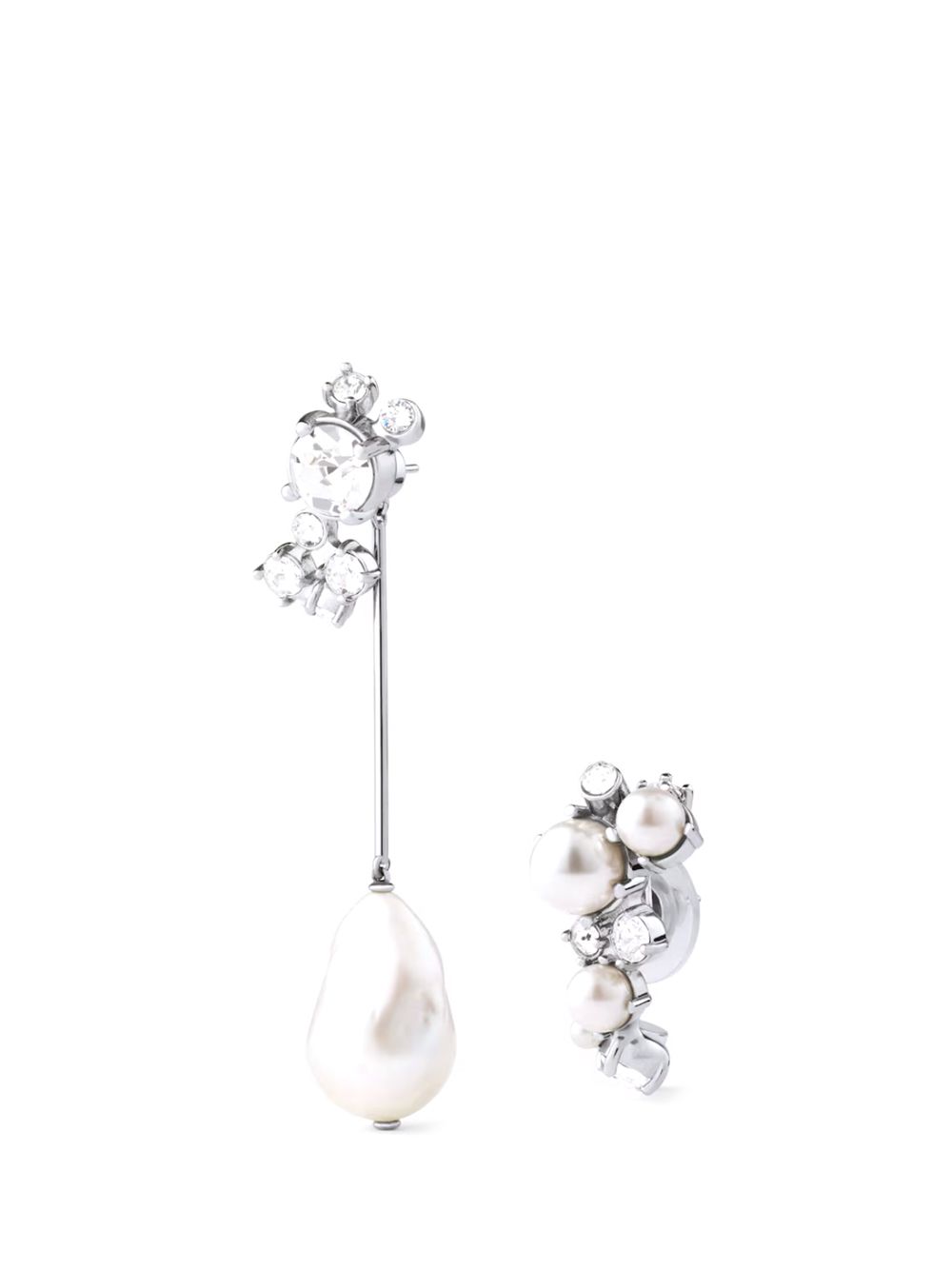 Givenchy Crystal Pearl Silvery Hoops Earrings Gioielli - Silver | 0ac4712b3f5392e0472678f56d37cce88cdbf039