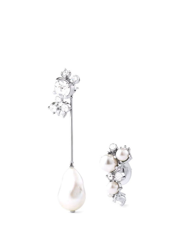 Givenchy Crystal Pearl Silvery Hoops Earrings Gioielli - Silver | 0ac4712b3f5392e0472678f56d37cce88cdbf039