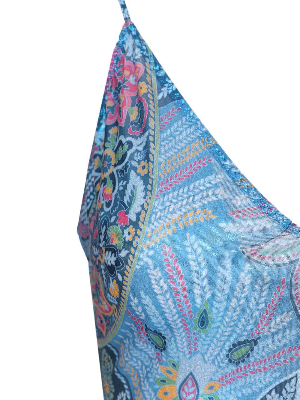 Etro Asymmetrical Dress With Ruffles And Paisley Print Abiti - Blu | 9f95fc864666d41f0042800d1a4fb84a32210b5d