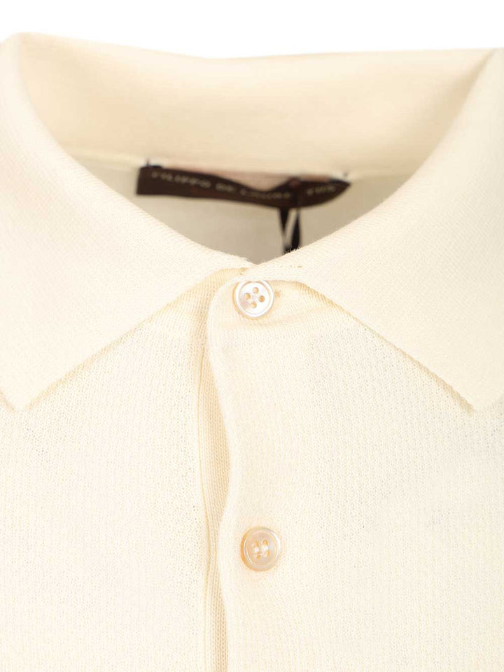 Filippo De Laurentiis Pique Polo shirt - Bianco | 944f72b034263174633edd1d4d472aa1a17d5bd0