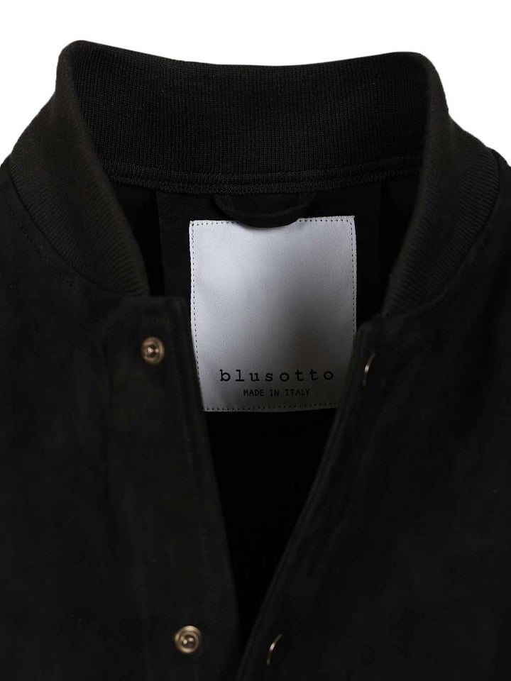 Blusotto Elthon Suede Bomber Jacket Giacche - Nero | f017bd533acb1d9fe98eaccb39e11777459b35b5