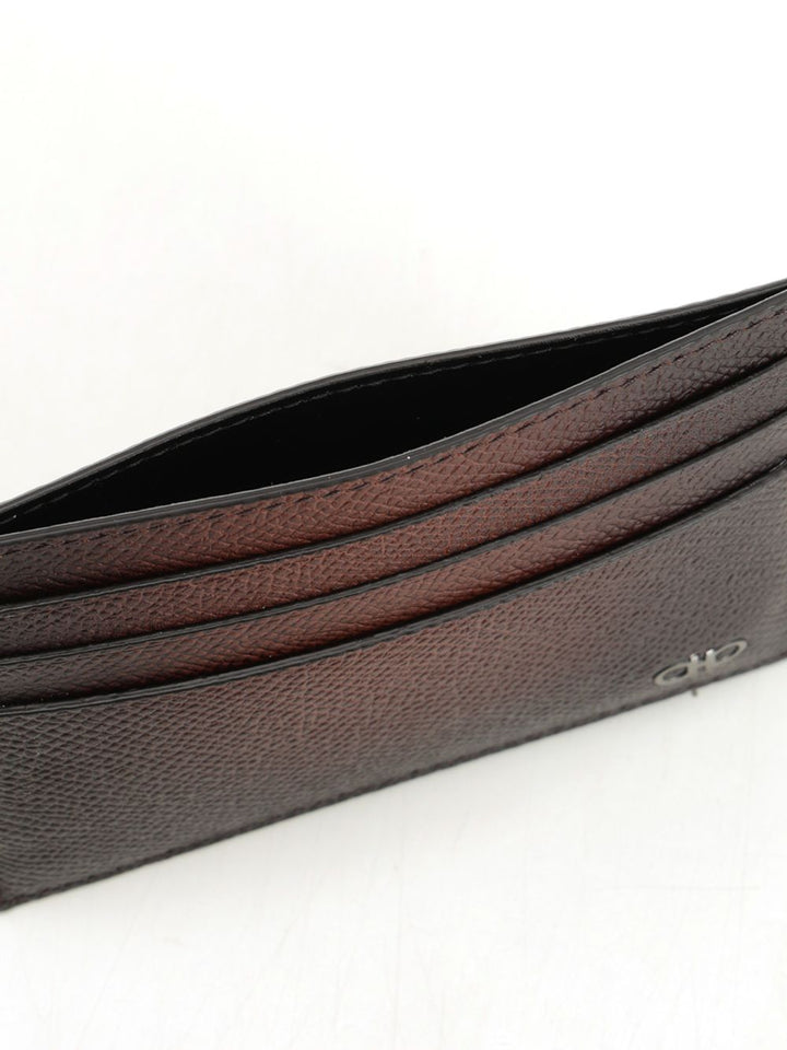 Ferragamo Gancini Credit Card Holder Wallets - Marrone | e00aef5bd1904ae7574b79db1862ff37ee1323d8