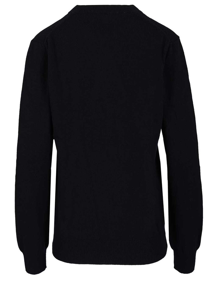 Comme Des Garcons Play Crew Neck Wool Sweater Knitwear - Blu | c429b53b9fc08a48f1426450ef9cf2b0b33b7ed1