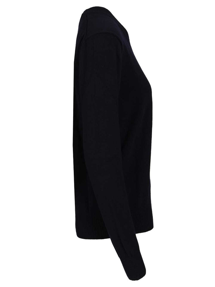 Comme Des Garcons Play Crew Neck Wool Sweater Knitwear - Blu | 1c9c0fac1749538de0668800e73aba18885c5f41