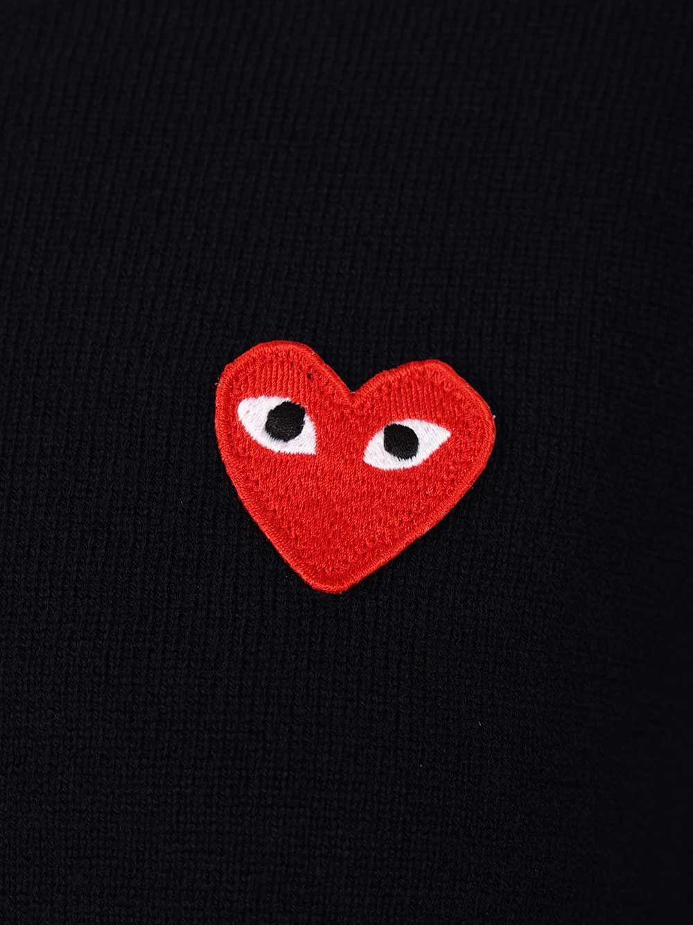 Comme Des Garcons Play Crew Neck Wool Sweater Knitwear - Blu | bb001ff96676291f235303678d68fdd6c5fe3662