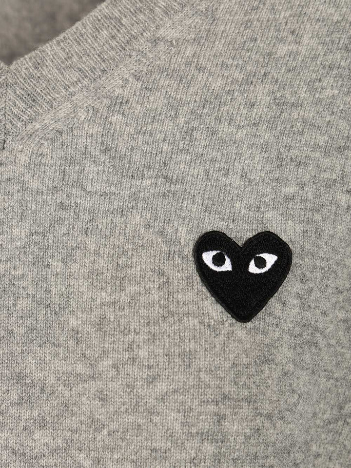 Comme Des Garcons Play Wool Sweater Knitwear - Grey | b3a1f4d9f43cb9e8dc9281754faac61afbfbe99a