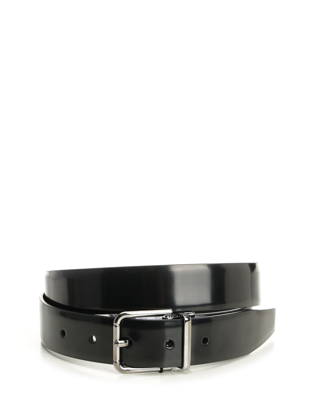 Dolce & Gabbana Polished Brushed Leather Belt Cinture - Nero | e11b389eb6ce57756909a62db02fa3be77be39c0