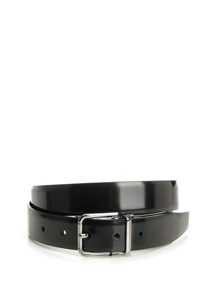 Dolce & Gabbana Polished Brushed Leather Belt Cinture - Nero | e11b389eb6ce57756909a62db02fa3be77be39c0