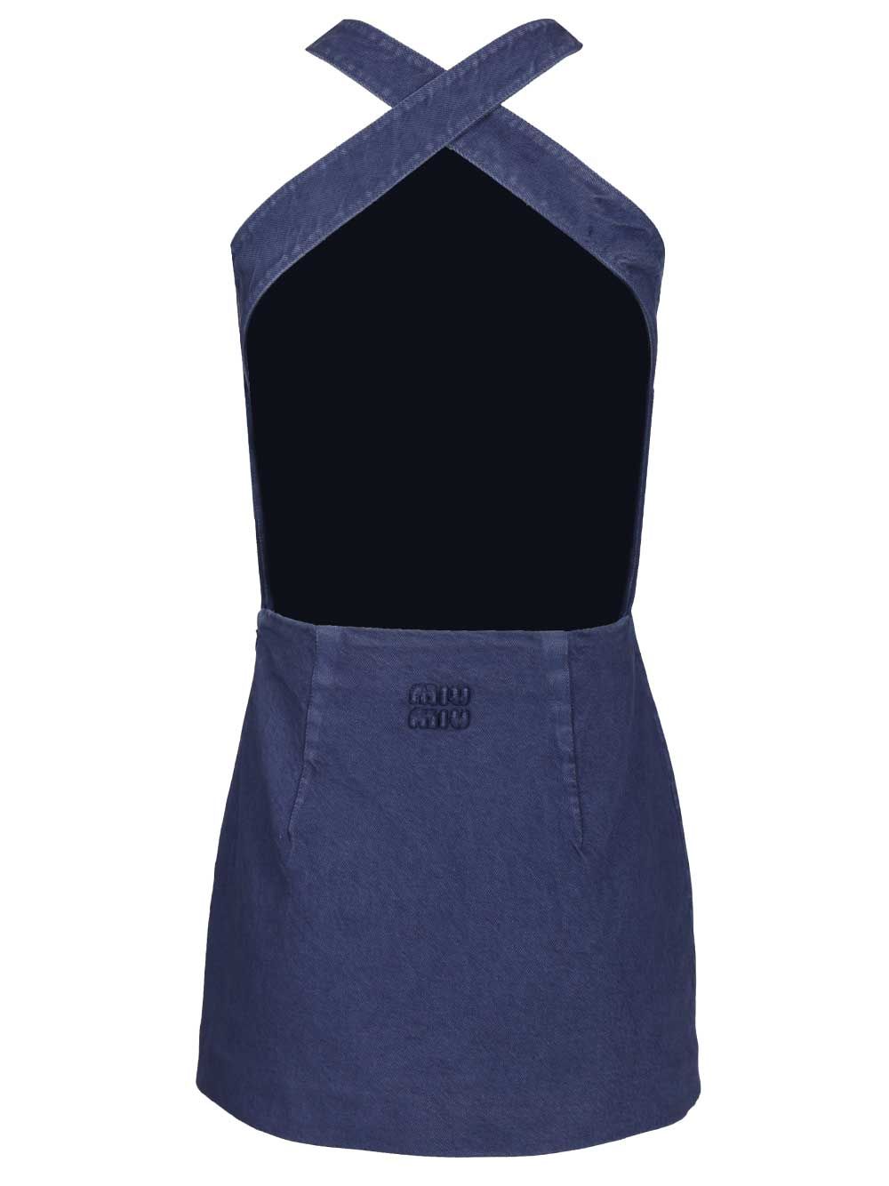 Miu Miu Gabardine Mini Dress Abiti - Blu | b854a823ecd3b69d2ff75ff7e9a1c727f1bcd970