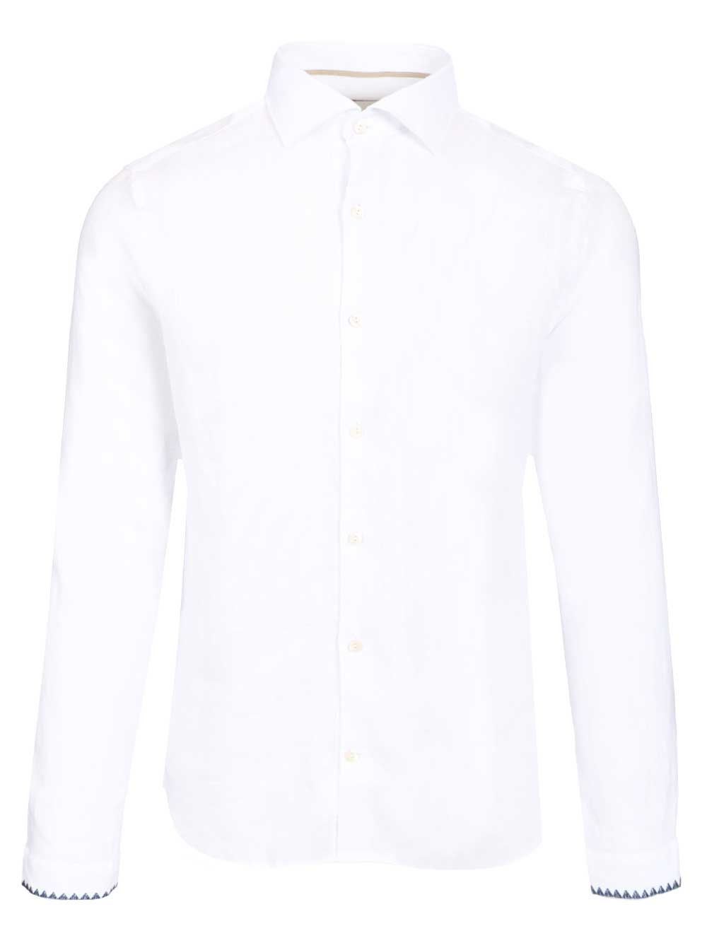 Al Duca D'Aosta Camicia  Ricamo 100 Cotone Shirts - Bianco | 20f591cd0437ba4886c7a2459dcdb7e5f81457a8