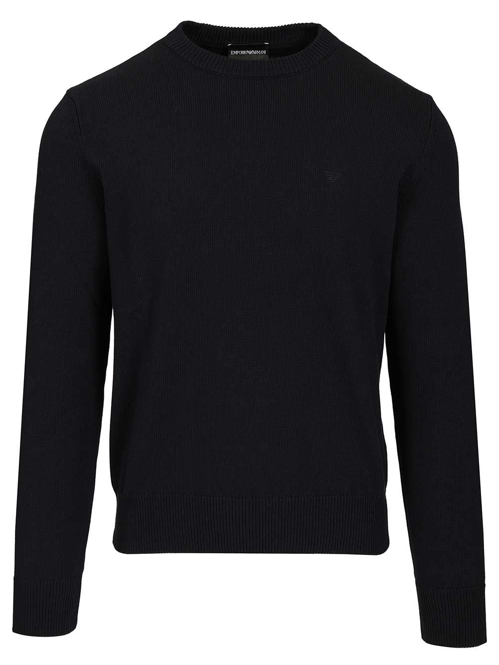 Emporio Armani Cotton Sweater Knitwear - Blu | 965bbc9f0c4fbb5a4ee86917592bf5e55e833b3a